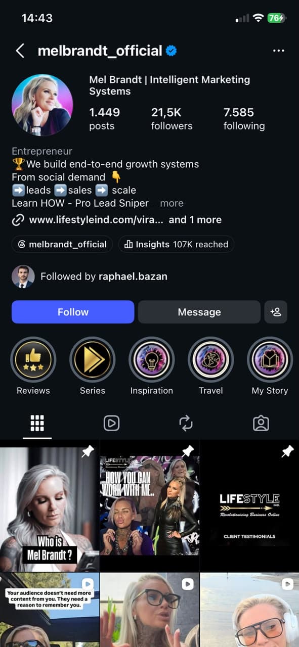 Mel Brandt Instagram Profile