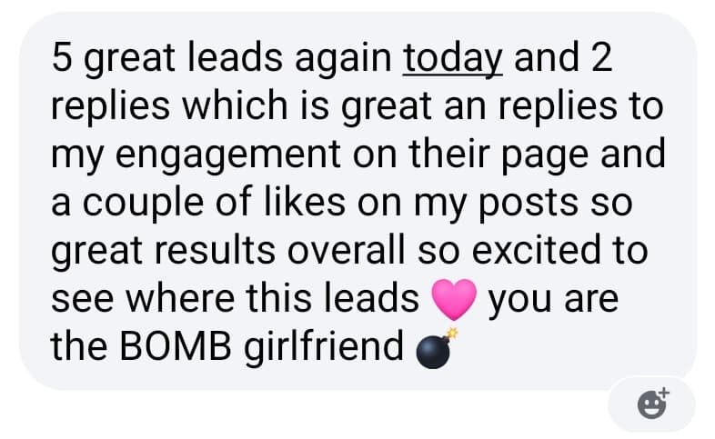 Messenger screenshot of a new Instagram message notification leading to a booking request